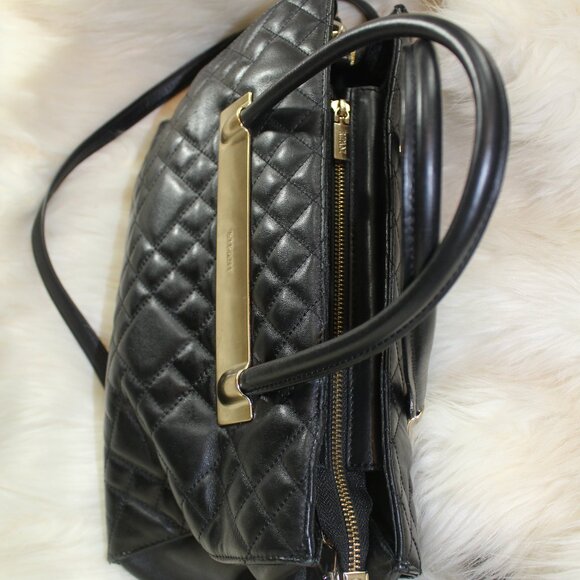 Ripani Genuine  Leather Tote/Shoulder black bag Made in Italy 12"x9"x5" - Picture 4 of 9